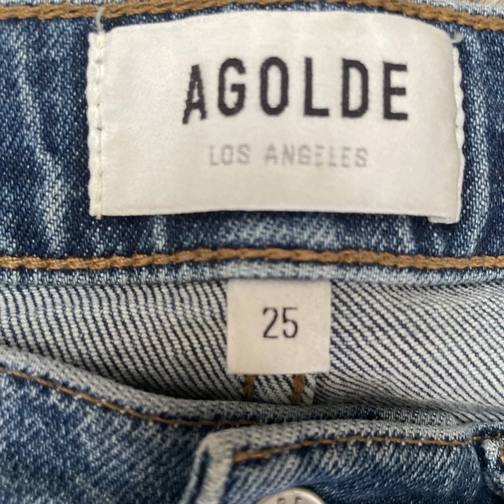 AGOLDE "Merrel" Size 25 Mid Rise Slim Straight Jeans Medium Wash Blue - Picture 6 of 9